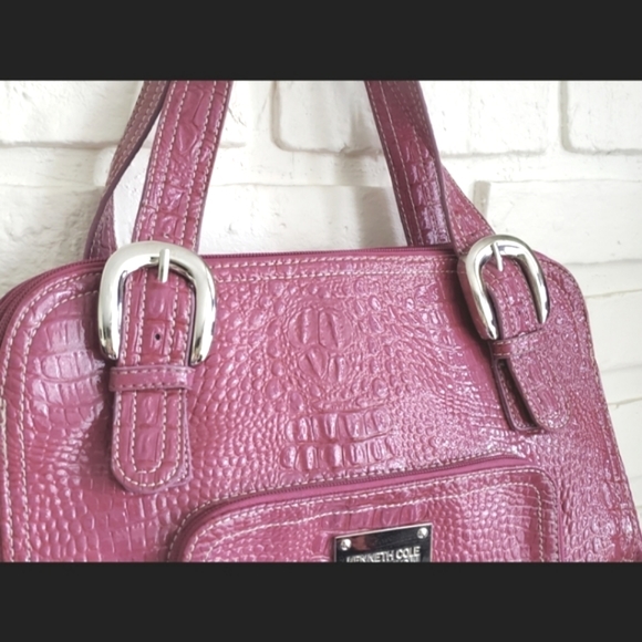 Kenneth Cole Reaction Purse Pink Croc Tote Barbie Bag - Picture 5 of 15